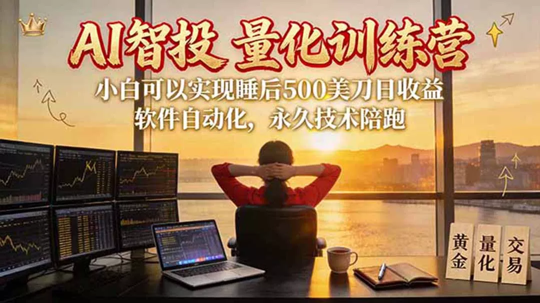 AI智投EA量化训练营【第三期】，多策略智投+防爆技术+趋势分析 ，轻松上手，矩阵放大，长期稳定。-羽哥创业课堂