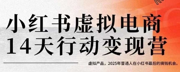 小红书虚拟电商14天变现训练营,虚拟产品,2025年普通人在小红书最后的搞钱机会-羽哥创业课堂
