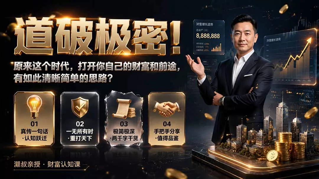 付费文章:道破极密!原来这个时代,打开你自己的财富和前途,有如此清晰简单的思路?-羽哥创业课堂