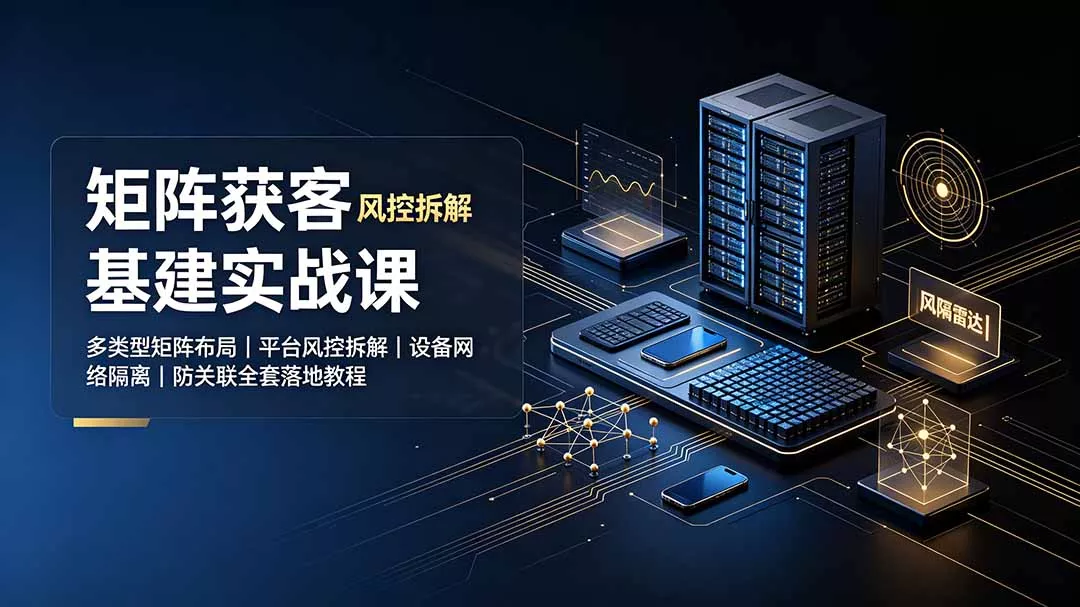 矩阵获客基建实战课：多类型矩阵布局｜平台风控拆解｜设备网络隔离｜防关联全套落地教程-羽哥创业课堂
