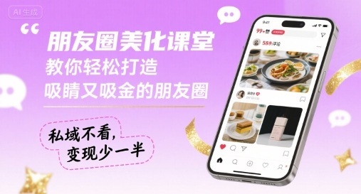 朋友圈美化课堂，教你轻松打造，吸睛又吸金的朋友圈，私域不看，变现少一半-羽哥创业课堂