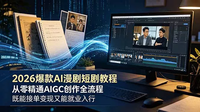 2026 爆款 AI 漫剧短剧教程 从零精通 AIGC 创作全流程 既能接单变现又能就业入行-羽哥创业课堂