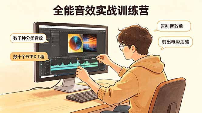 全能音效实战训练营：数千种分类音效+数十个FCPX工程，告别音效单一，剪出电影质感-羽哥创业课堂