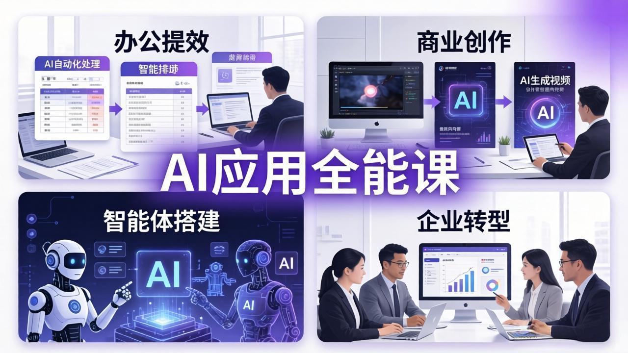 AIGC 应用全能课:办公提效、商业创作、智能体搭建、企业转型,一站式学会AI应用-羽哥创业课堂
