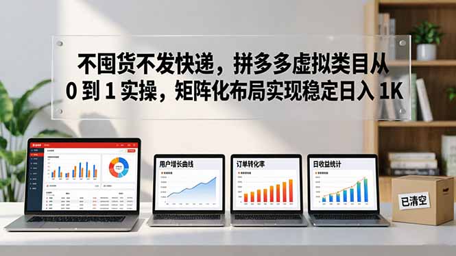 不囤货不发快递，拼多多虚拟类目从 0 到 1 实操，矩阵化布局实现稳定日入 1K-羽哥创业课堂