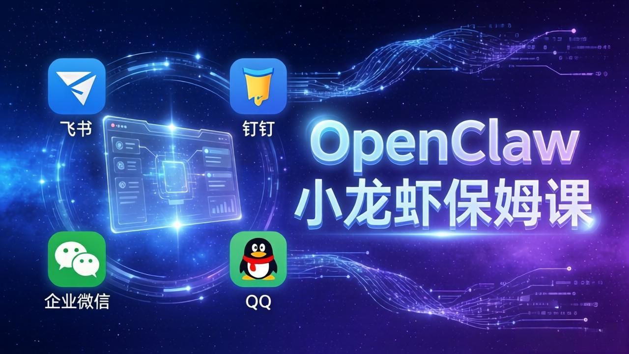 OpenClaw小龙虾保姆课： Windows/macOS/Linux/Docker全系统安装，飞书+钉钉+企业微信+QQ 全接入-羽哥创业课堂