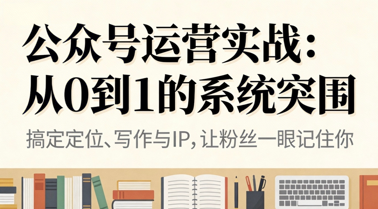 公众号运营实战:从0到1的系统突围-羽哥创业课堂