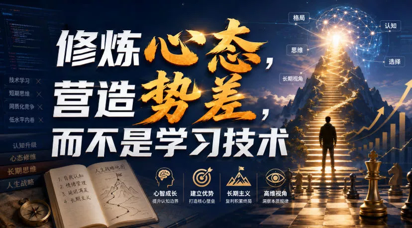 付费文章：修炼心态，营造势差，而不是学习技术-羽哥创业课堂