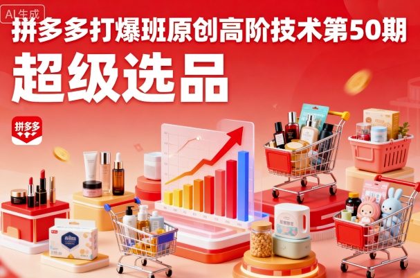 拼多多打爆班原创高阶技术第50期，超级选品-羽哥创业课堂