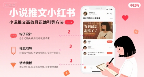 小说推文小红书高转化引导方法实操课，小说推文高效且正确引导方法-羽哥创业课堂