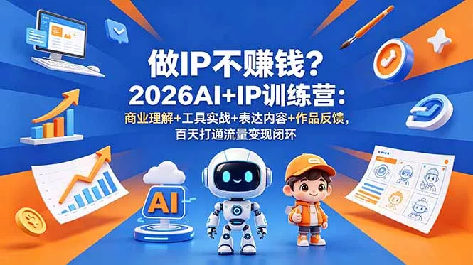 做IP不赚钱？2026AI+IP训练营：商业理解+工具实战+表达内容+作品反馈，百天打通流量变现闭环-羽哥创业课堂