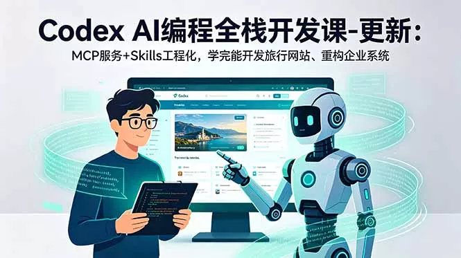 Codex AI编程全栈开发课-更新：MCP服务+Skills工程化，学完能开发旅行网站、重构企业系统-羽哥创业课堂
