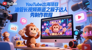 YouTube出海项目,油管长视频赛道之猴子达人秀制作教程-羽哥创业课堂