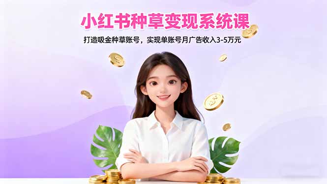 小红书种草变现系统课:打造吸金种草账号,实现单账号月广告收入3-5万元-羽哥创业课堂