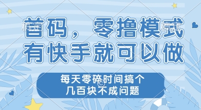 首码零撸项目，有快手就可以做，每天业务时间搞个几张不是问题【揭秘】-羽哥创业课堂