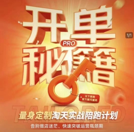 淘宝开单秘籍PRO，量身定制淘天实战陪跑计划，告别做店迷茫、快速突破运营瓶颈期-羽哥创业课堂