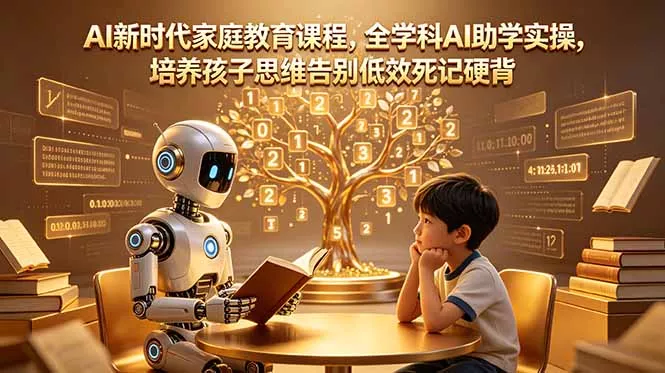 AI新时代家庭教育课程，全学科AI助学实操，培养孩子思维告别低效死记硬背-羽哥创业课堂