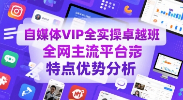 自媒体VIP全实操卓越班，全网主流平台特点优势分析-羽哥创业课堂