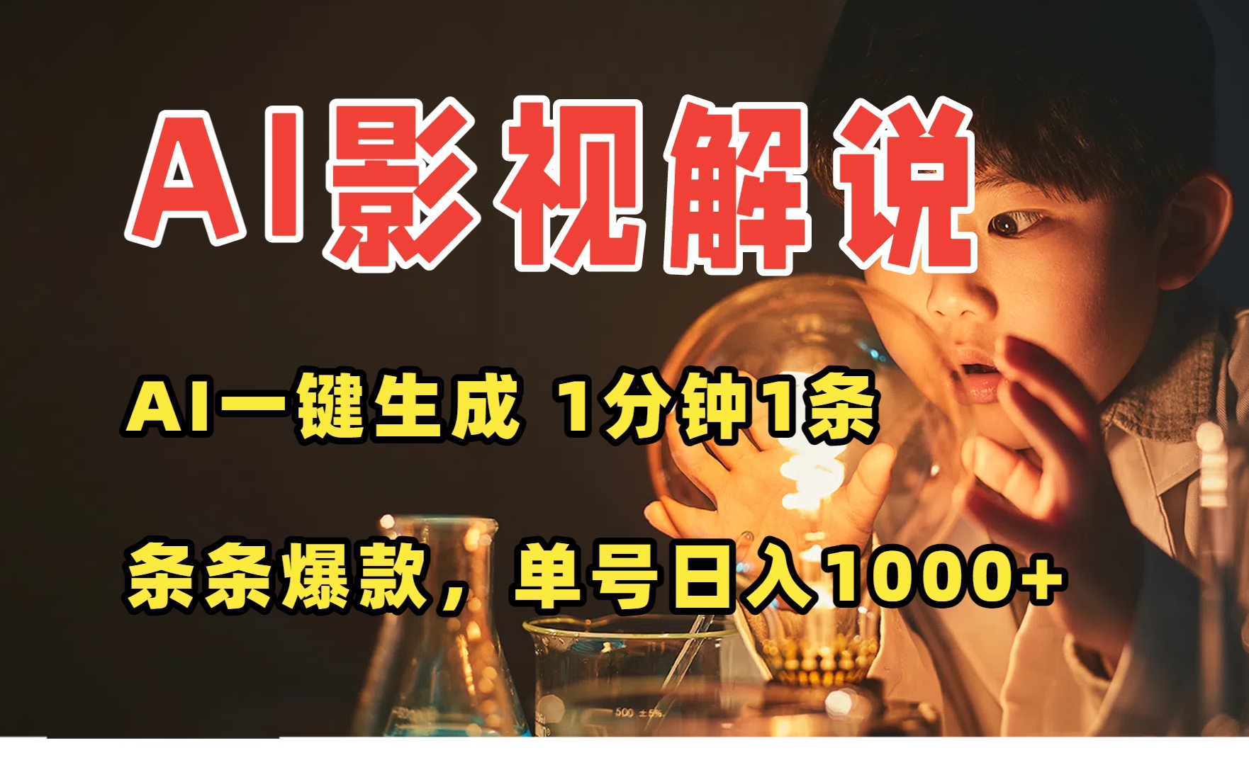 AI一键生成影视解说视频，无需剪辑1分钟1条，条条爆款，多平台变现日入…-羽哥创业课堂