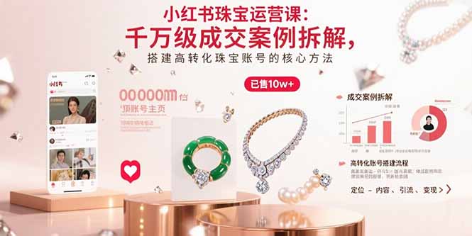 小红书珠宝运营课：千万级成交案例拆解，搭建高转化珠宝账号的核心方法-羽哥创业课堂