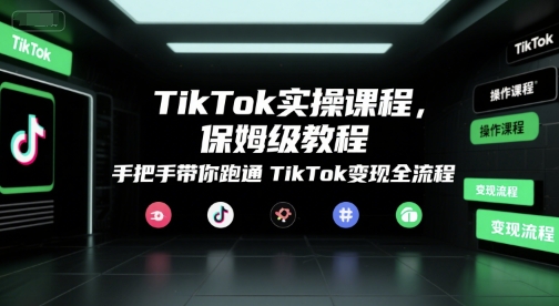 TikTok实操课程,保姆级教程,手把手带你跑通TikTok变现全流程-羽哥创业课堂