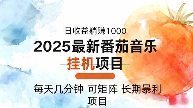 2025年最新番茄音乐人挂机项目，每天几分钟，月入1000＋，可矩阵，一台…-羽哥创业课堂