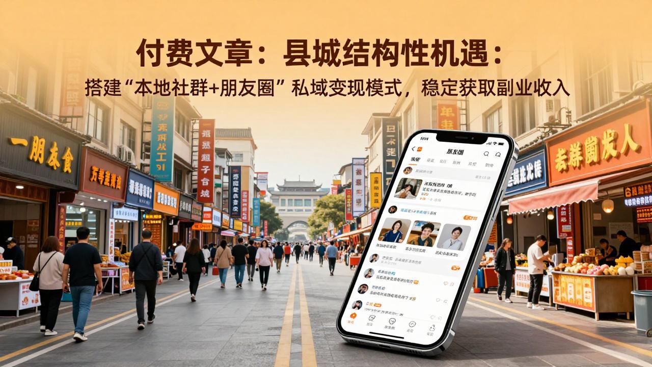 付费文章：县城结构性机遇：搭建“本地社群+朋友圈”私域变现模式，稳定获取副业收入-羽哥创业课堂