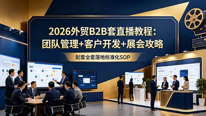 2026外贸B2B套直播教程:团队管理+客户开发+展会攻略,配套全套落地标准化SOP-羽哥创业课堂