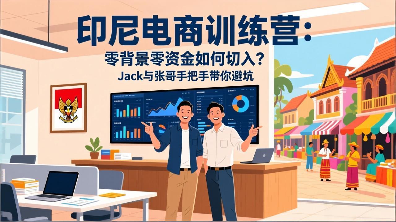 印尼电商训练营：零背景零资金如何切入？Jack与张哥手把手带你避坑-羽哥创业课堂