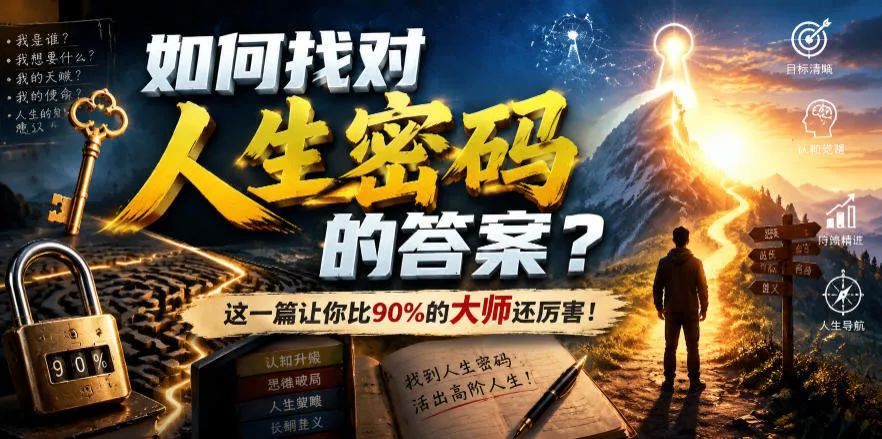 付费文章：如何找对人生密码的答案？这一篇让你比90%的大师还厉害！-羽哥创业课堂
