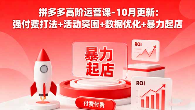 拼多多高阶运营课-10月更新:强付费打法+活动突围+数据优化+暴力起店-羽哥创业课堂