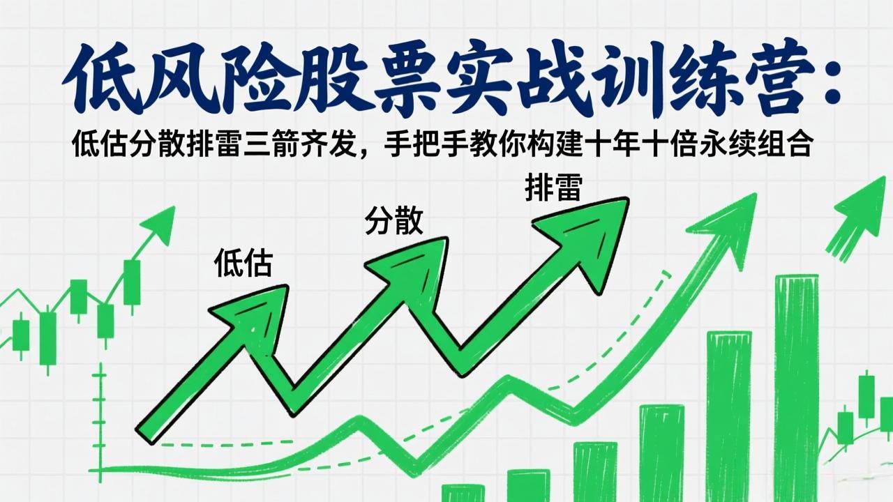 低风险股票实战训练营:低估分散排雷三箭齐发,手把手教你构建十年十倍永续组合-羽哥创业课堂