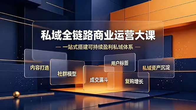 私域全链路商业运营大课,内容打造社群模型成交漏斗,一站式搭建可持续盈利私域体系-羽哥创业课堂