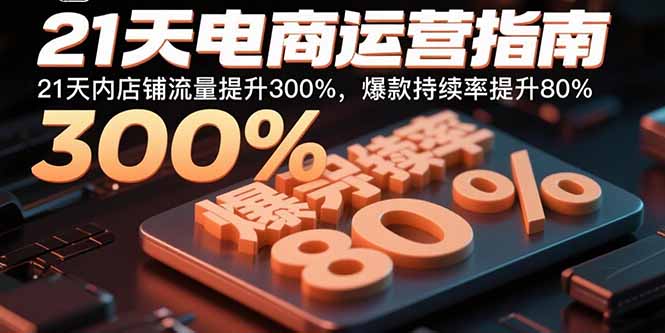 21天电商运营指南：21天内店铺流量提升300%，爆款持续率提升80%-羽哥创业课堂