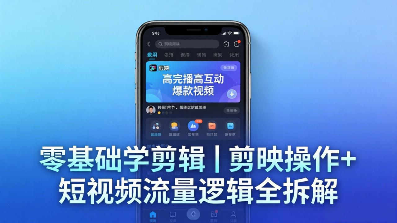 【零基础学剪辑】剪映操作+短视频流量逻辑全拆解｜手把手教你剪出高完播高互动爆款视频-羽哥创业课堂