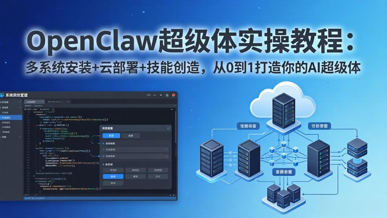 OpenClaw-小龙虾 超级体实操教程：多系统安装+云部署+技能创造，从0到1打造你的AI超级体-羽哥创业课堂
