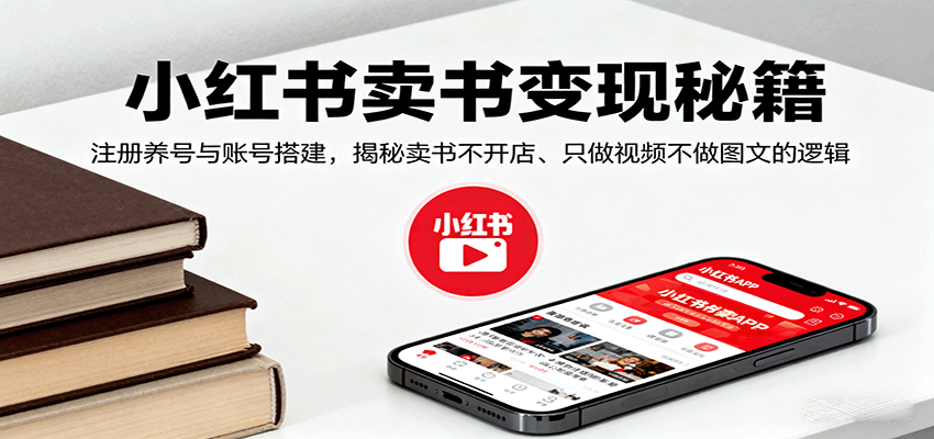 小红书卖书变现秘籍，注册养号与账号搭建，揭秘卖书不开店、只做视频不做图文的逻辑-羽哥创业课堂
