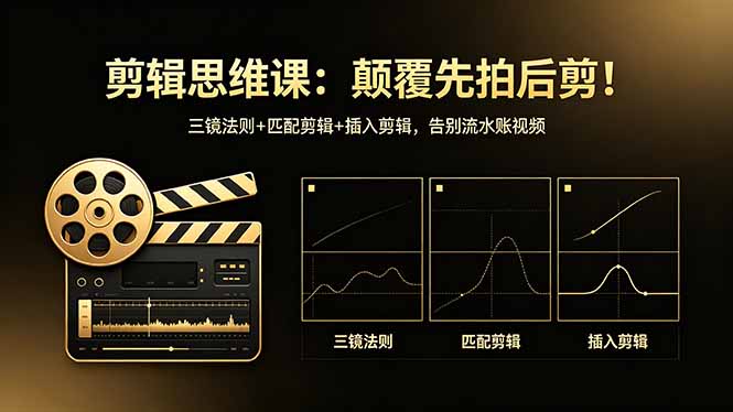 剪辑思维课：颠覆先拍后剪！三镜法则+匹配剪辑+插入剪辑，告别流水账视频-羽哥创业课堂