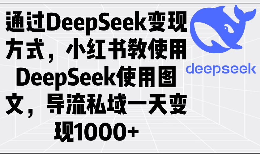 通过DeepSeek变现方式，小红书教使用DeepSeek图文，导流私域一天变现1000+-羽哥创业课堂