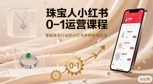 珠宝人小红书0-1运营课程，掌握珠宝行业的小红书多种账号玩法-羽哥创业课堂