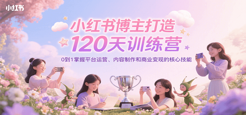 小红书博主打造120天训练营，0到1掌握平台运营、内容制作和商业变现-羽哥创业课堂