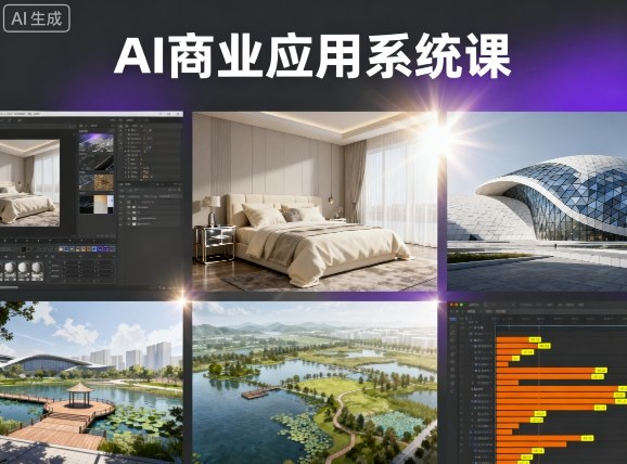 AI商业应用系统课,室内-软装-建筑-景观,智能设计+效果图+动画画实战-羽哥创业课堂