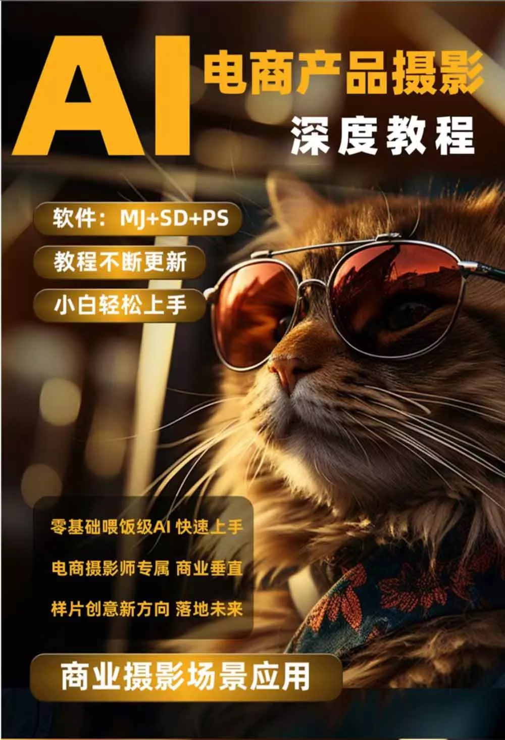 AI电商人像摄影实战课·SD多端部署|MJ完整教学|家电护肤家具商品图人像写真全案例 AI电商人像摄影实战课·SD多端部署|MJ完整教学|家电护肤家具商品图人像写真全案例