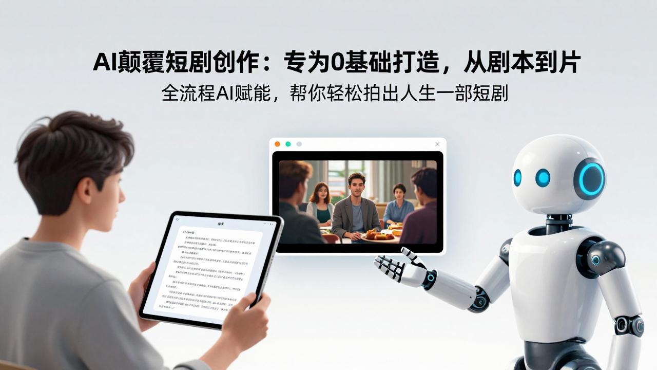 AI颠覆短剧创作:专为0基础打造,从剧本到成片全流程AI赋能,帮你轻松拍出人生第一部短剧-羽哥创业课堂