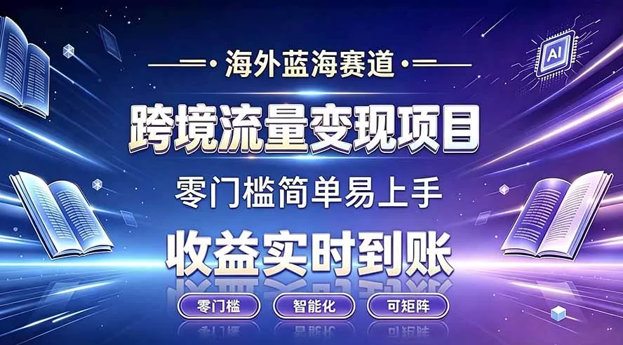 海外蓝海赛道 跨境流量变现项目 收益实时到账 零门槛简单易上手-羽哥创业课堂