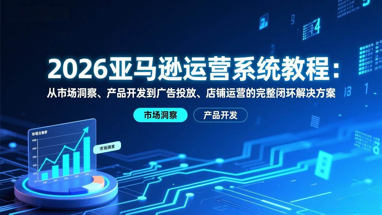 （17208期）2026亚马逊运营系统教程：从市场洞察、产品开发到广告投放、店铺运营的完整闭环解决方案-羽哥创业课堂