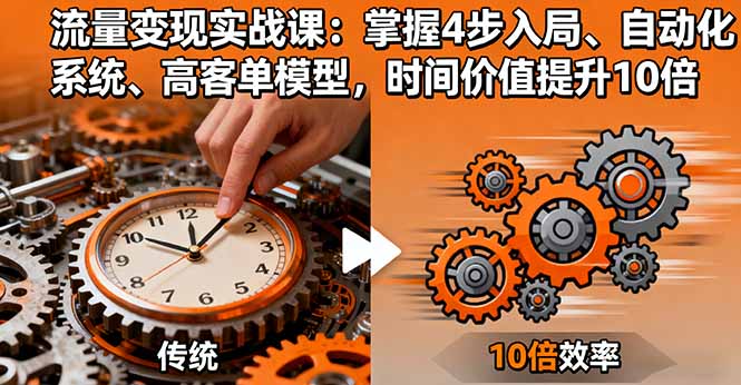流量变现实战课：掌握4步入局、自动化系统、高客单模型，时间价值提升10倍-羽哥创业课堂