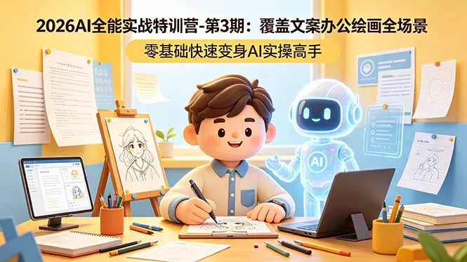 2026AI全能实战特训营-第3期：覆盖文案办公绘画全场景 零基础快速变身AI实操高手-羽哥创业课堂