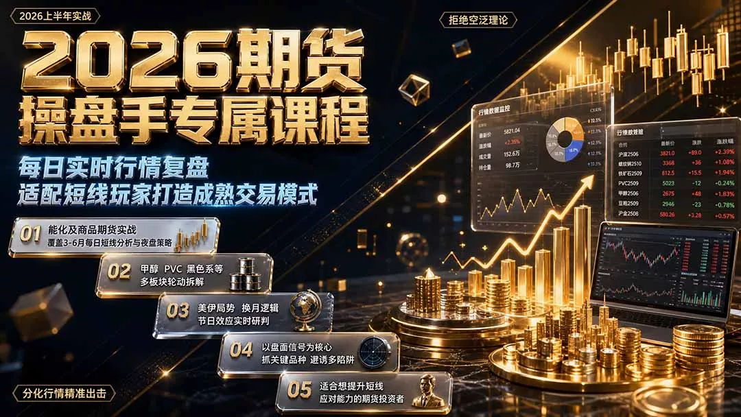 2026期货操盘手专属课程-更新8月，每日实时行情复盘，适配短线玩家打造成熟交易模式-羽哥创业课堂