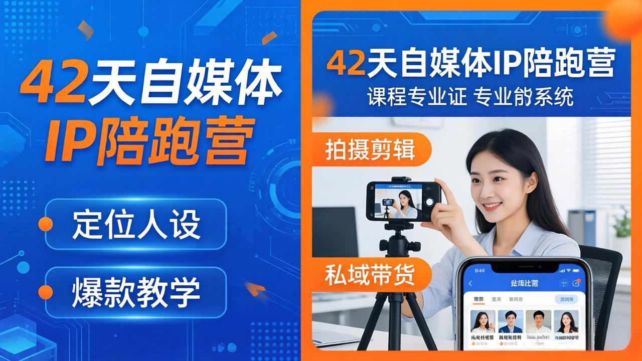 42天自媒体IP陪跑营-26年4月19更新：定位人设爆款全教学，拍摄剪辑私域带货一站式落地-羽哥创业课堂